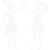 Zwei Freundinnen High-Five Silhouette