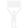 Protestheld mit Schild in Schwarz-Weiß