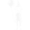 Feierliche Minimalfigur mit Ballon