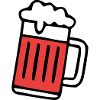 Roter Bierkrug Schaum Icon