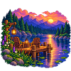 Waldsee Abend Dock