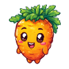 Kawaii Karotte mit Fröhlichem Gesicht