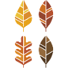 Vier Herbstblätter Raster