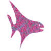 Neon Scribble Fisch Muster