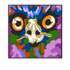 Buntes Tiergeist-Maske Kunstdruck