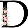 D Buchstabe Monogram Floral