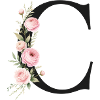 C Buchstabe Monogram Floral