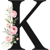 K Buchstabe Monogram Floral