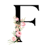 F Buchstabe Monogram Floral