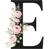 E Buchstabe Monogram Floral