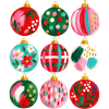 Weihnachten Boho Gemalte Christbaumkugeln 