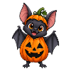 Kürbisbat, Fledermaus im Halloween Kostüm