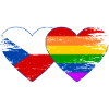 Tschechien Regenbogen Flagge Herz used