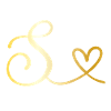 Buchstabe S goldenes Monogramm mit Herz