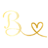 B goldenes Monogramm mit Herz