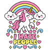 I Hate People – Einhorn Regenbogen