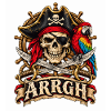 Piratenschädel mit Papagei ARRGH