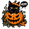 Halloween-Kater im Kürbis NOPE