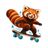 Skateboardender Red Panda