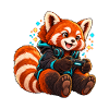 Red Panda Gamer mit Controller