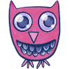 Pink Owl Grin Cartoon-Monster