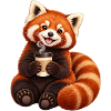 Kaffeeliebender roter Panda