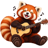 Gitarrenspielender Red Panda