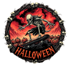 Nightmare Ghost Skateboarder Eingerahmt Circular Dark