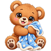 Teddybär mit Kawaii-Decke