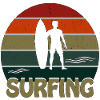 Surfing Sunset Man