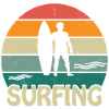 Surfing Sunset Man