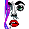 Surreales Farbgesicht Portrait