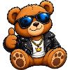 Bär in Lederjacke Streetwear