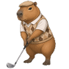 Capybara spielt Golf 
