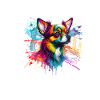 Bunter Regenbogenspritzer Chihuahua