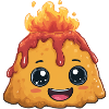 Kawaii Feuerpudding Vulkan