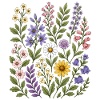 Pastel Wildflowers Daisy Bellflower