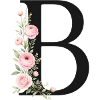 B Buchstabe Monogram Floral