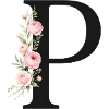 P Buchstabe Monogram Floral