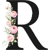 R Buchstabe Monogram Floral