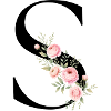 S Buchstabe Monogram Floral