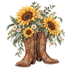 Cowboystiefel mit Sonnenblumen