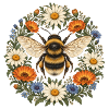 Pilzmond mit Waldblumen & Sternen