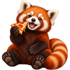 Pizza-liebender Roter Panda