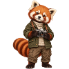 Red Panda Fotograf mit Kamera