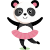 Tanzende Panda mit Tutu