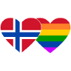 Norwegen Regenbogen Flagge Herz