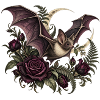 Gothic-Fledermaus mit dunklen Rosen