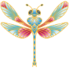 Magische Libelle im Buntglas-Stil