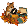 Maus sammelt Schallplatten